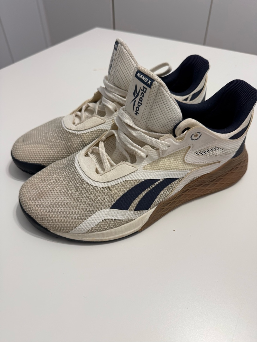 Reebok Men's Nano X Training Shoes - Cream/Navy/Gum